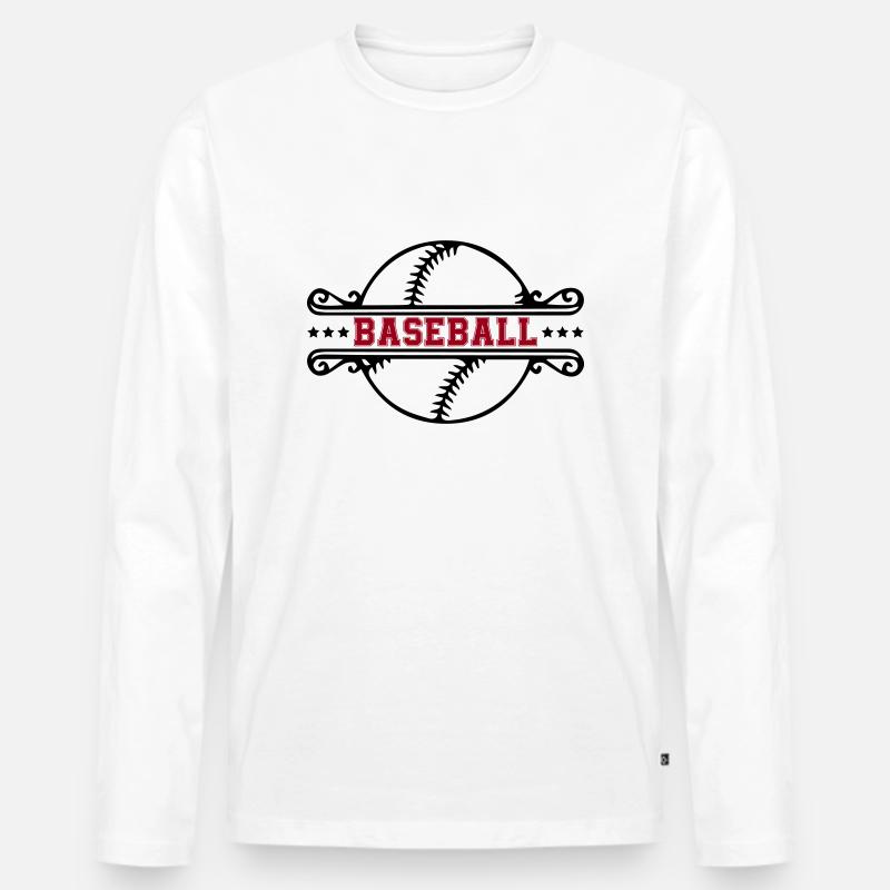 baseball - Männer Premium Bio Langarmshirt - Weiß