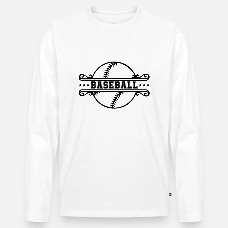 baseball - Männer Premium Bio Langarmshirt - Weiß