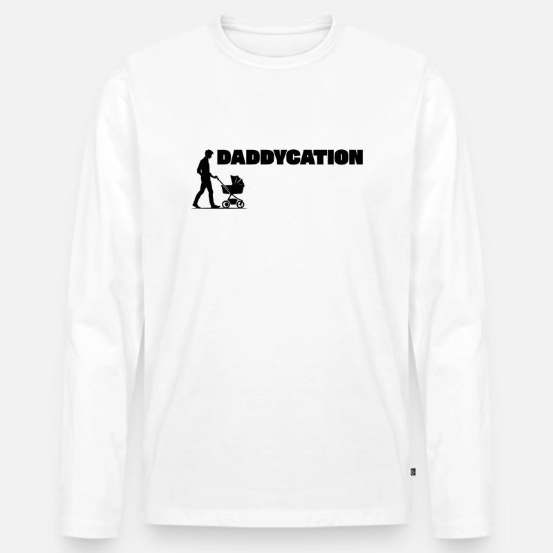 Daddycation - Männer Premium Bio Langarmshirt - Weiß