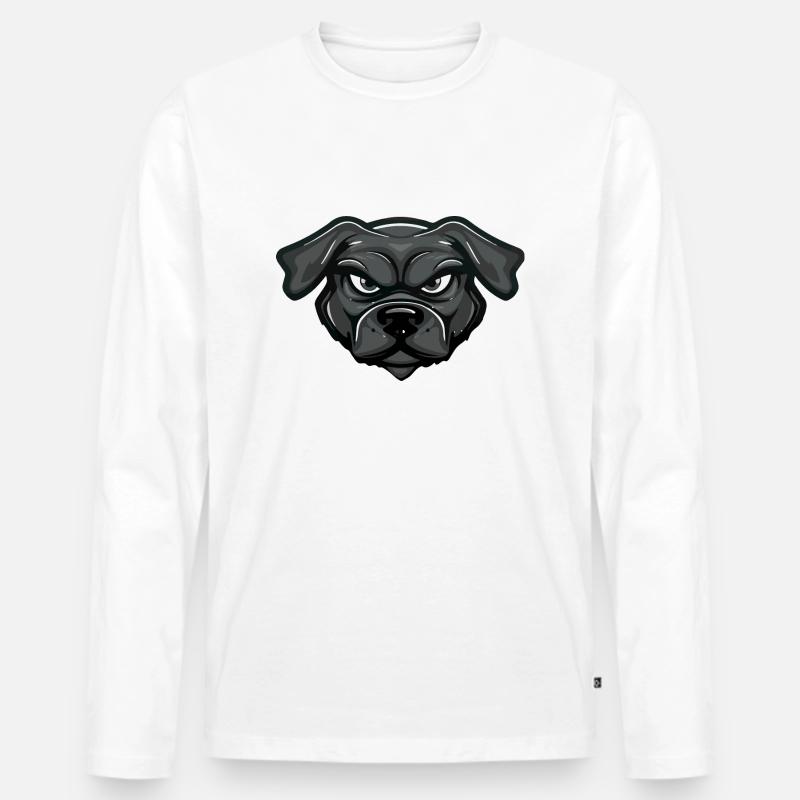 hund comic kopf - Männer Premium Bio Langarmshirt - Weiß
