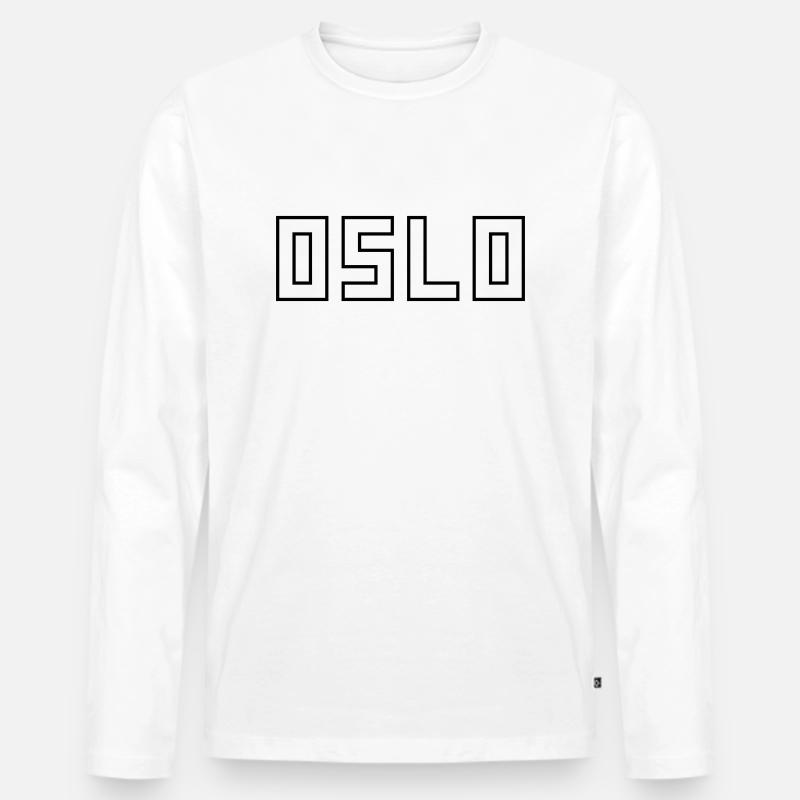 Oslo - Männer Premium Bio Langarmshirt - Weiß