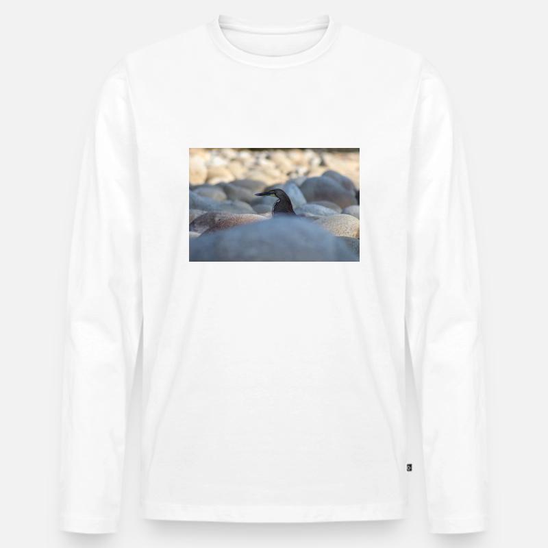 Der Reiher - Männer Premium Bio Langarmshirt - Weiß