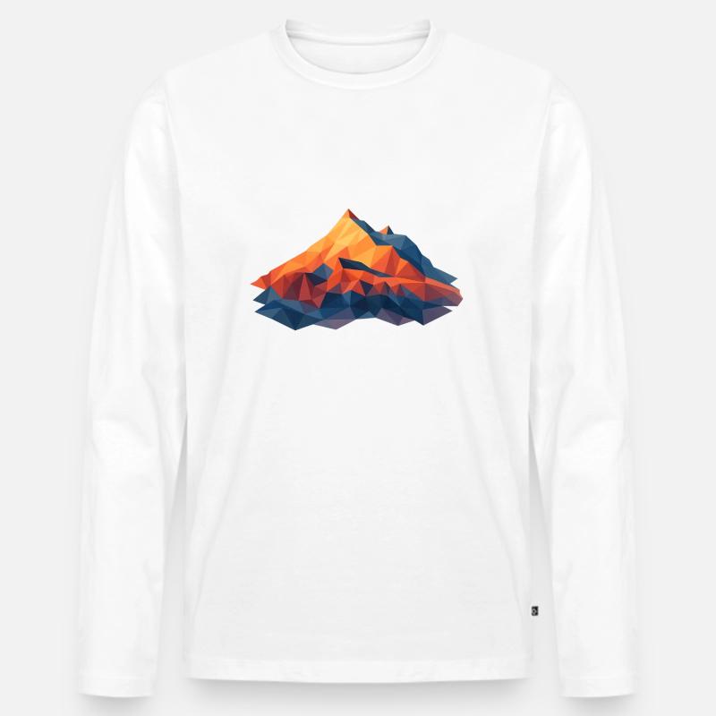 Weisshorn VS 4505m LowPoly - Männer Premium Bio Langarmshirt - Weiß