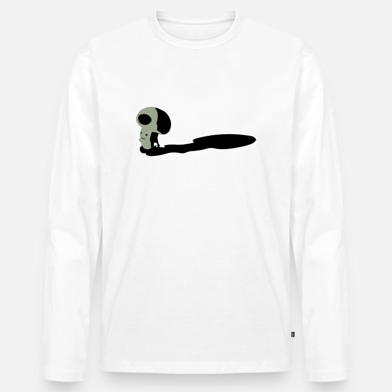 Pilzkopf - Männer Premium Bio Langarmshirt - Weiß