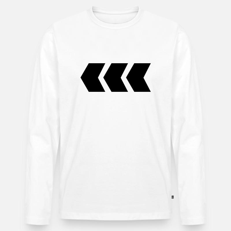 pfeil - Männer Premium Bio Langarmshirt - Weiß