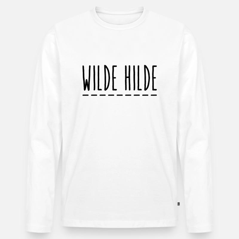 Wilde Hilde - Männer Premium Bio Langarmshirt - Weiß