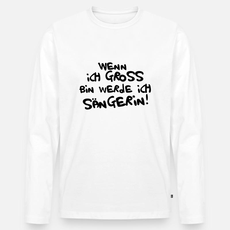 Ich werde Sängerin - Männer Premium Bio Langarmshirt - Weiß