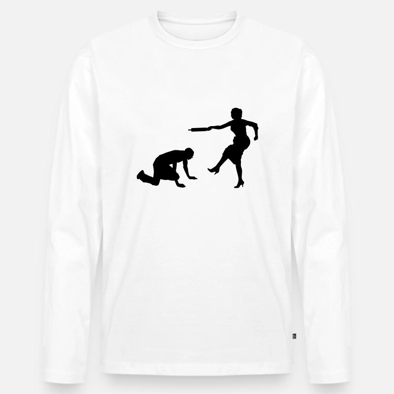 Ehe - Männer Premium Bio Langarmshirt - Weiß