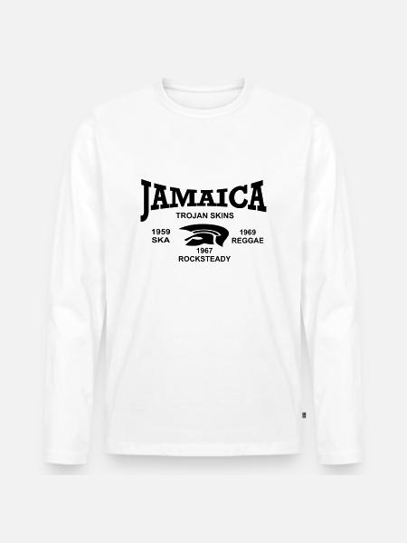 jamaica trojan skins - Men's Premium Organic Long Sleeve Shirt - white