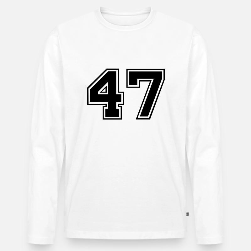 47 - Männer Premium Bio Langarmshirt - Weiß