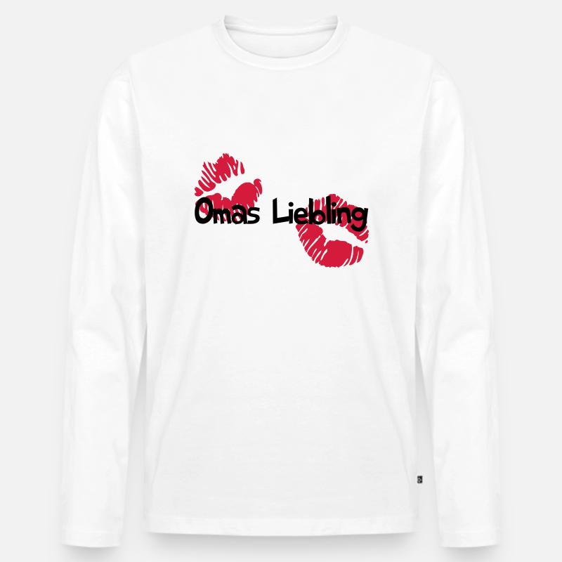 Omas Liebling - Männer Premium Bio Langarmshirt - Weiß