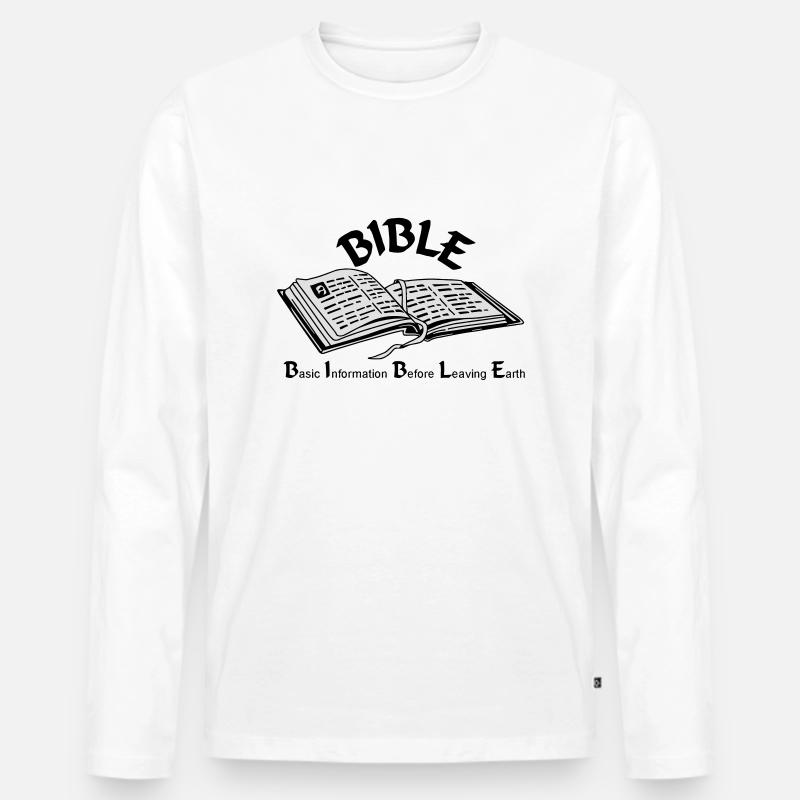 Bibel - Männer Premium Bio Langarmshirt - Weiß