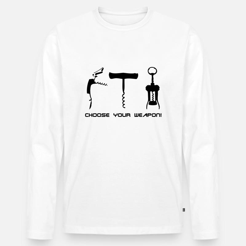 choose your weapon! - Männer Premium Bio Langarmshirt - Weiß