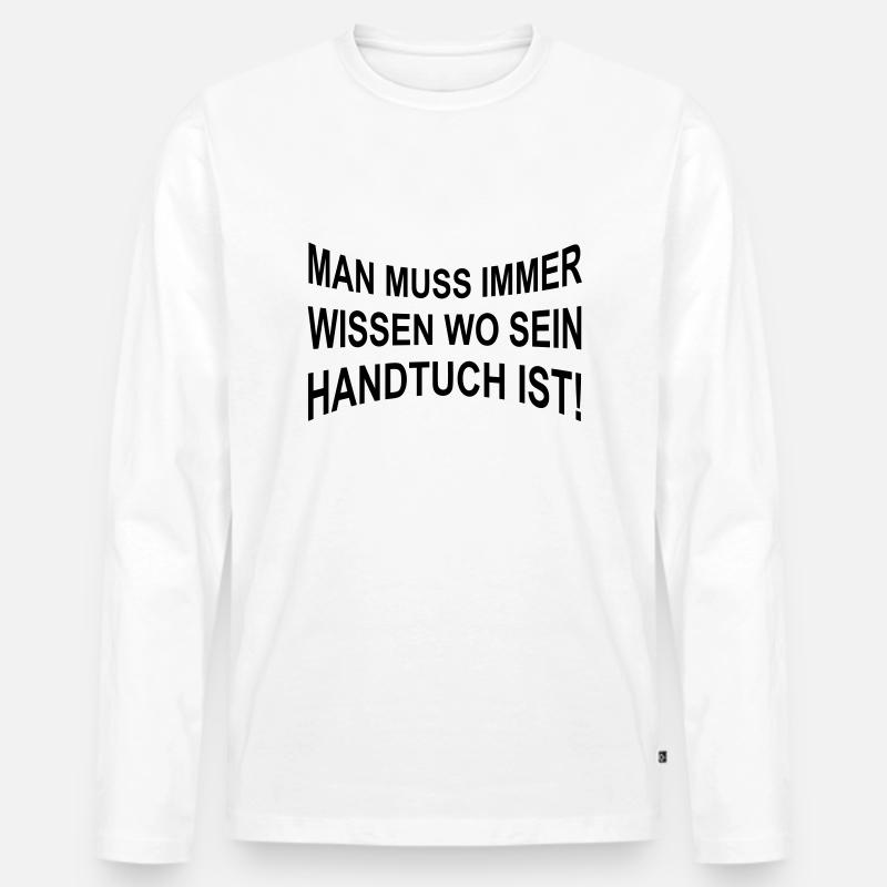 Handtuch - Männer Premium Bio Langarmshirt - Weiß