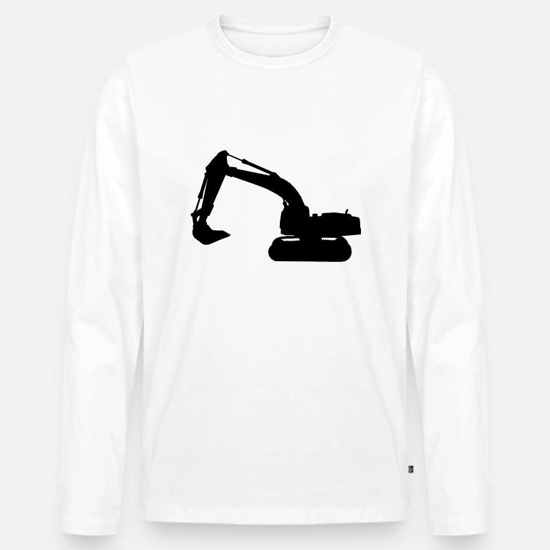 Bagger LKW Baumaschine - Männer Premium Bio Langarmshirt - Weiß