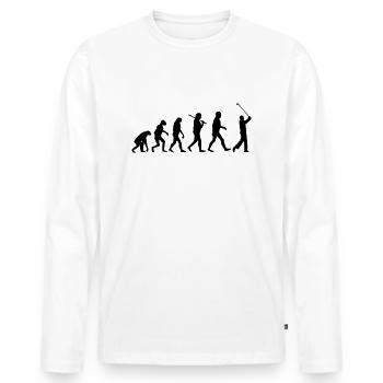 evolution Golf - Männer Premium Bio Langarmshirt - Weiß - Vorne - Nico (187cm)