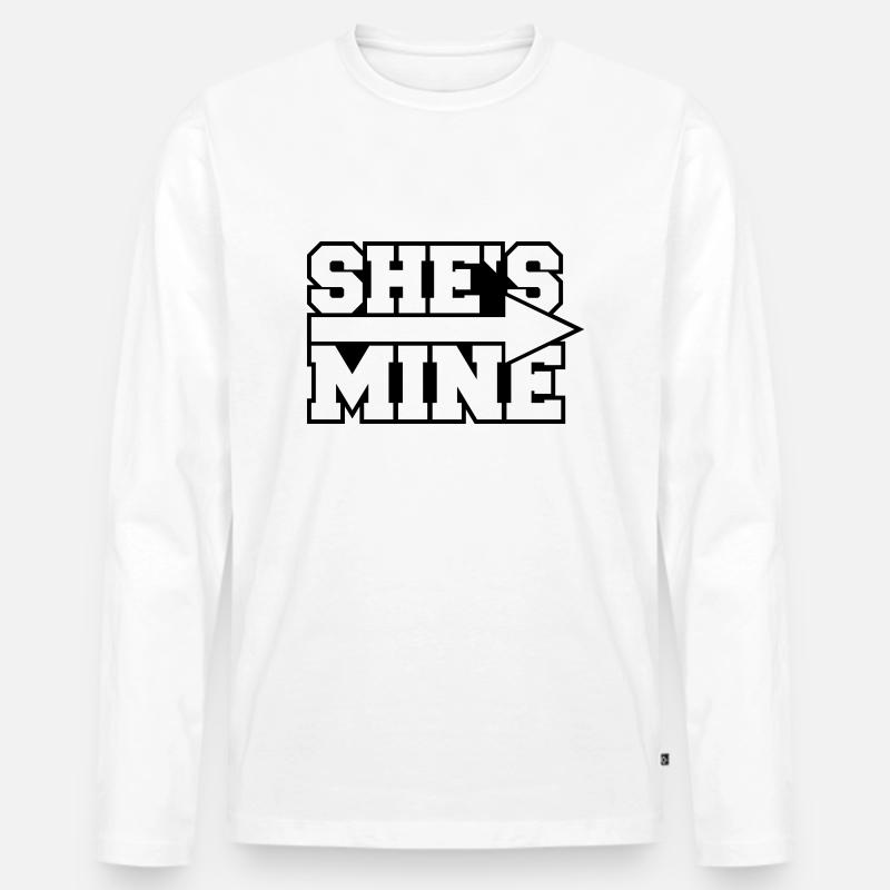 She's Mine Arrow - Männer Premium Bio Langarmshirt - Weiß