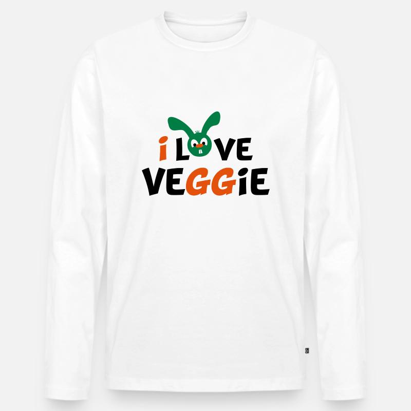 vegetarier - Männer Premium Bio Langarmshirt - Weiß