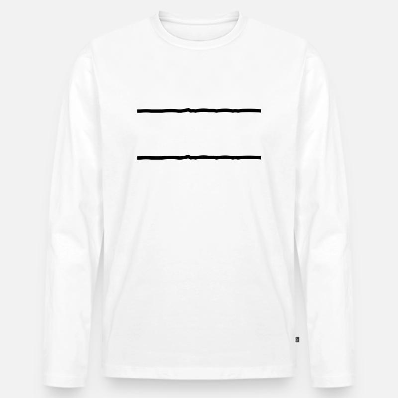 2 Linien - Männer Premium Bio Langarmshirt - Weiß