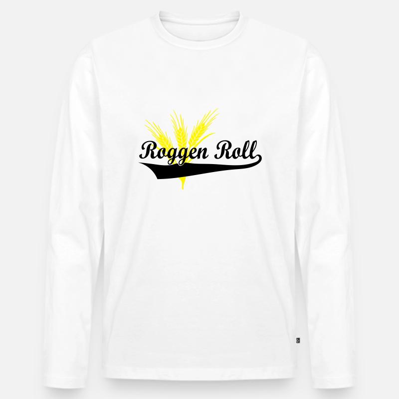Roggen Roll - Männer Premium Bio Langarmshirt - Weiß