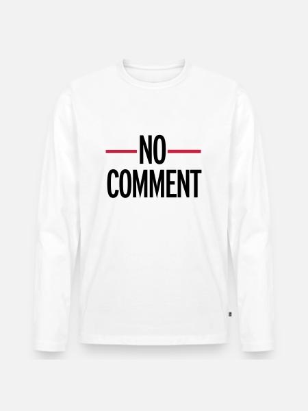 No Comment - Maglia a manica lunga ecologica premium da uomo - bianco
