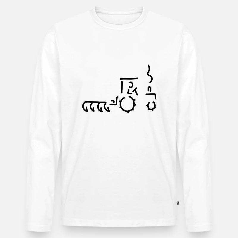 bauer auf traktor - Männer Premium Bio Langarmshirt - Weiß