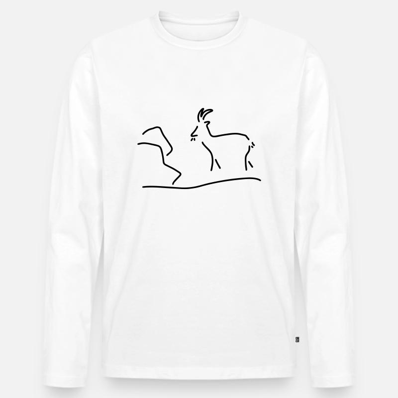 ziege oder steinbock - Männer Premium Bio Langarmshirt - Weiß