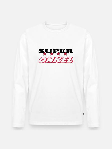 Super onkel - T-shirt manches longues Premium bio Homme - blanc