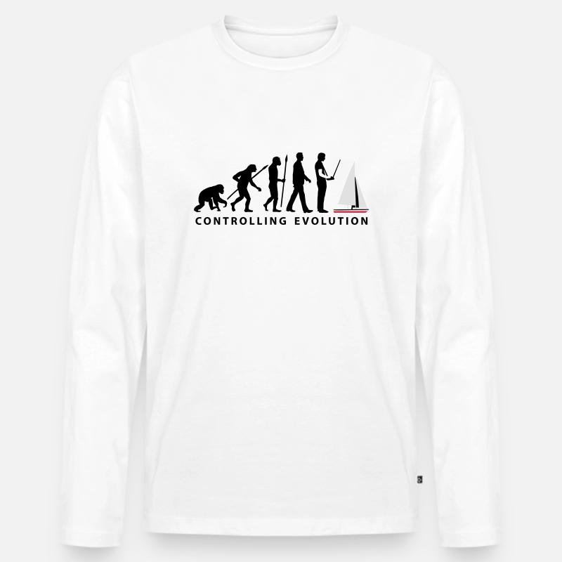 evolution Modellbauschiff_10_2016 - Männer Premium Bio Langarmshirt - Weiß