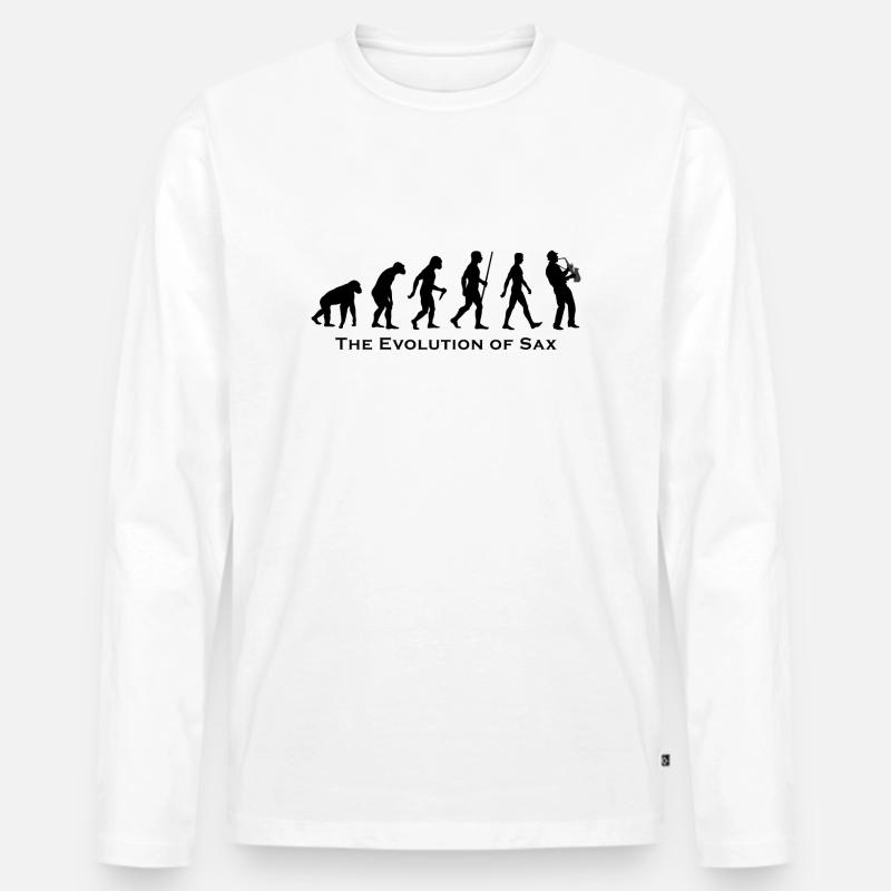 Die Entwicklung von Sax - Männer Premium Bio Langarmshirt - Weiß