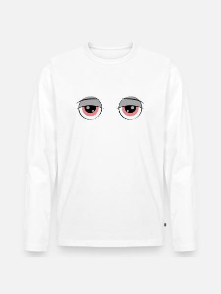 Red eyes - Men's Premium Organic Long Sleeve Shirt - white