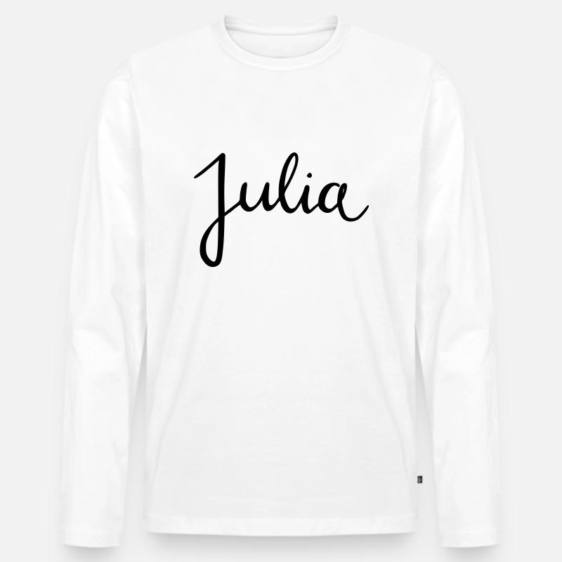 julia - Männer Premium Bio Langarmshirt - Weiß