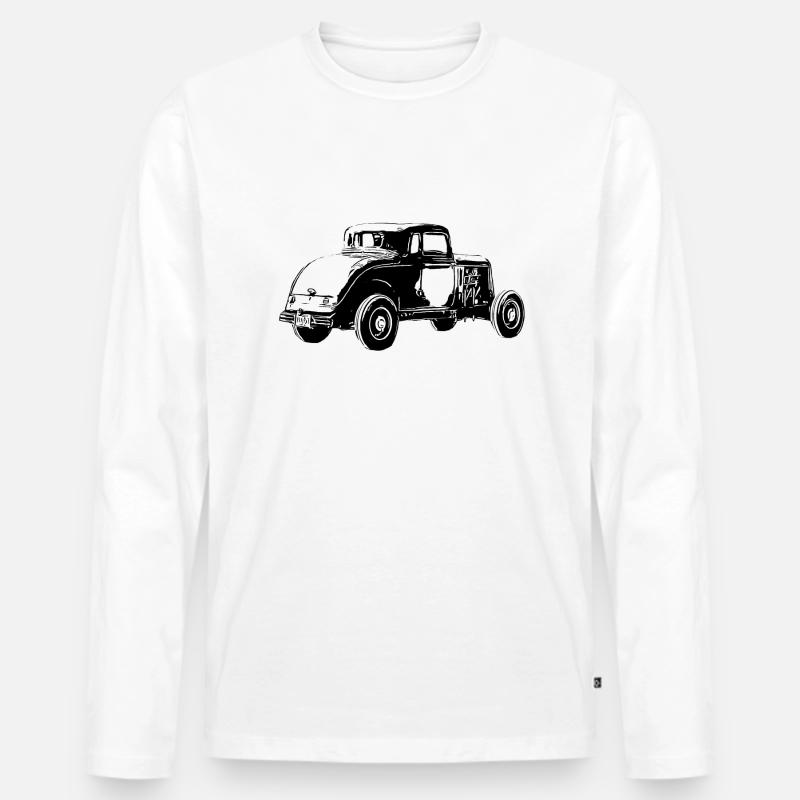 Auto - Männer Premium Bio Langarmshirt - Weiß