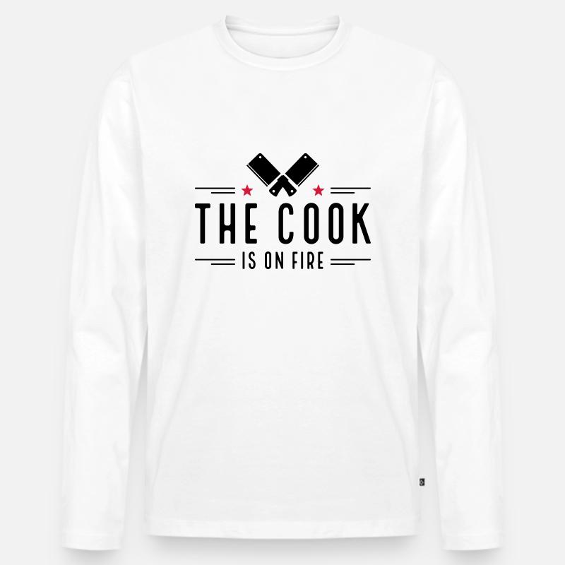 Koch - Männer Premium Bio Langarmshirt - Weiß