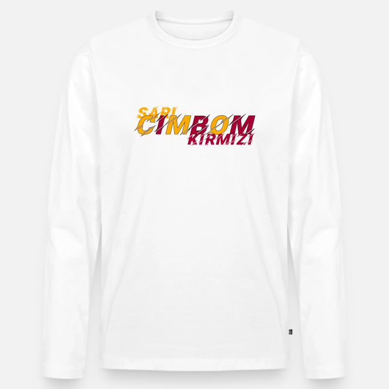 Cimbom - Männer Premium Bio Langarmshirt - Weiß