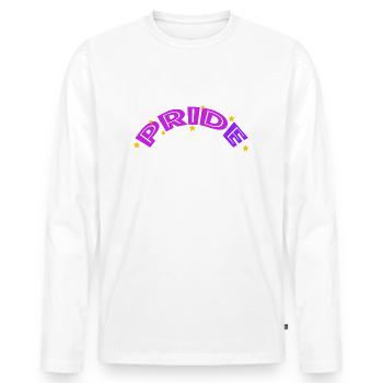 Pride | gay, rainbow, love, lgbtq - Men's Premium Organic Long Sleeve Shirt - white - Front - Nico (187cm)