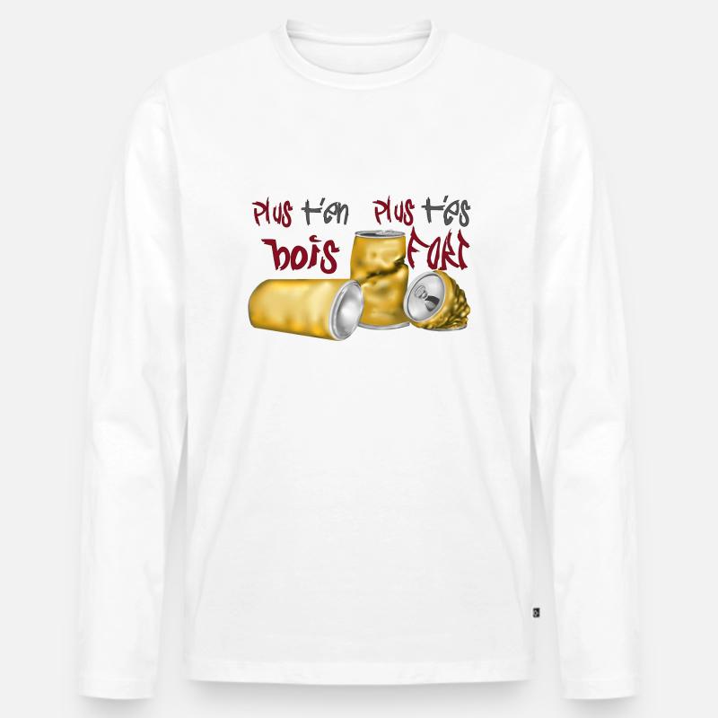 Plus T Holz V2 - Männer Premium Bio Langarmshirt - Weiß