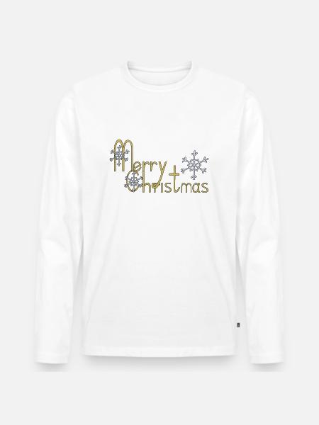 Merry Christmas - Men's Premium Organic Long Sleeve Shirt - white