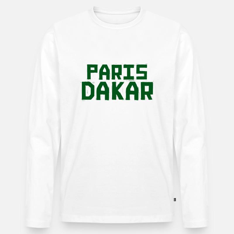 Paris Dakar - Männer Premium Bio Langarmshirt - Weiß