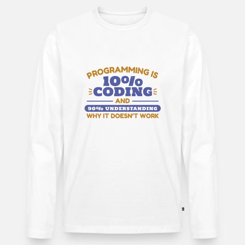 Programmieren - Männer Premium Bio Langarmshirt - Weiß