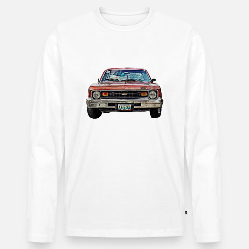 Oldtimer USA nova - Männer Premium Bio Langarmshirt - Weiß
