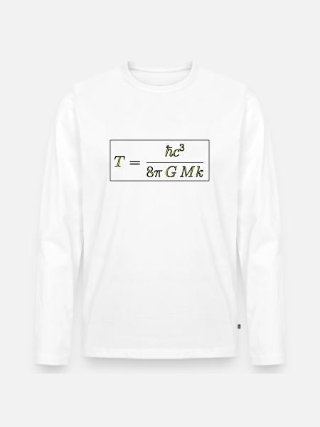 Temperaturformel eines Schwarzen Loches - Männer Premium Bio Langarmshirt - Weiß