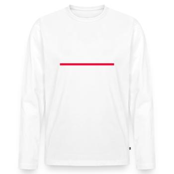 Drôle de design « Je le terminerai demain » - T-shirt manches longues Premium bio Homme - blanc - Devant - Nico (187cm)