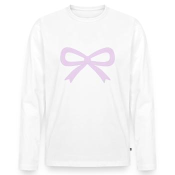 Lilac Bow - Men's Premium Organic Long Sleeve Shirt - white - Front - Nico (187cm)