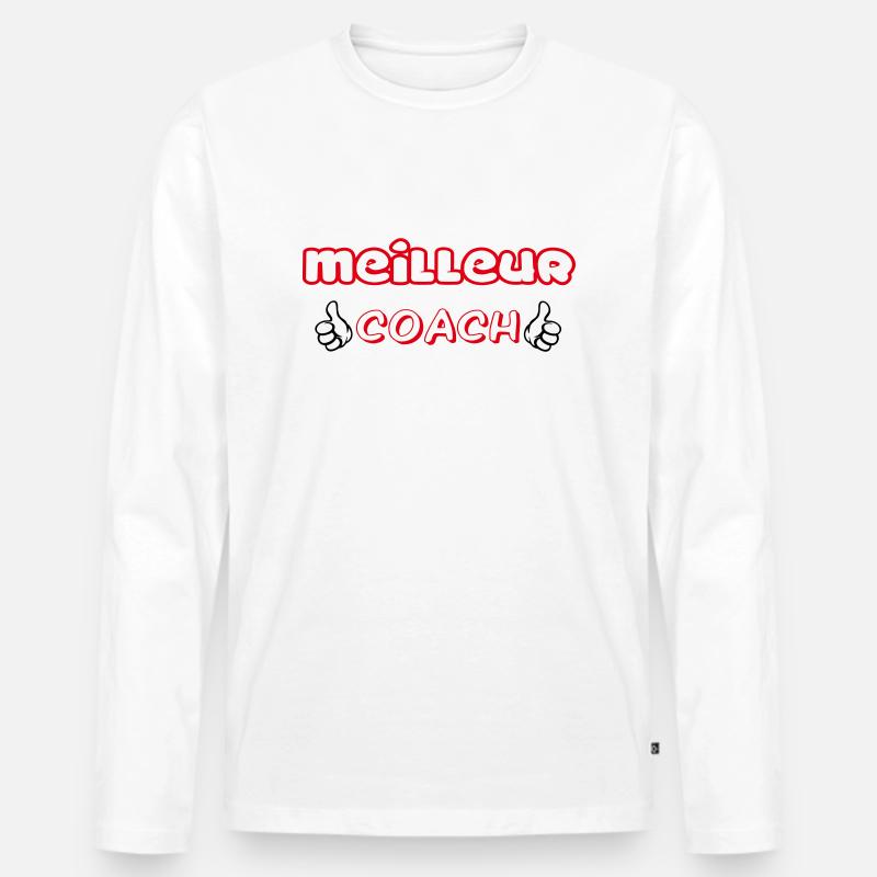 BESTER COACH - Männer Premium Bio Langarmshirt - Weiß