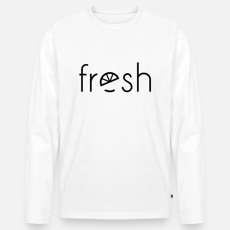 fresh - Männer Premium Bio Langarmshirt - Weiß