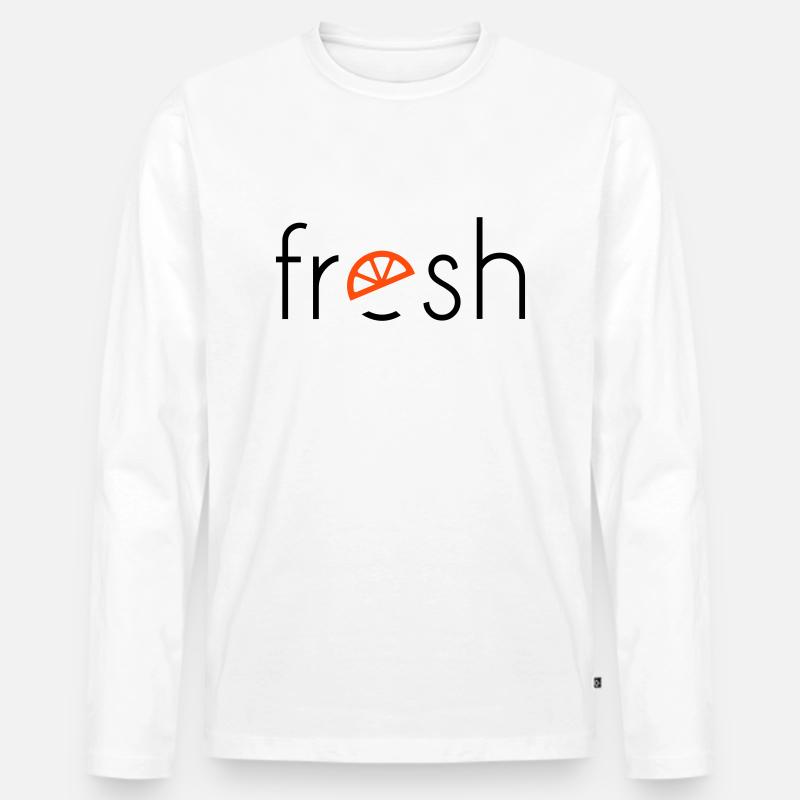 fresh - 2 Farben - Männer Premium Bio Langarmshirt - Weiß
