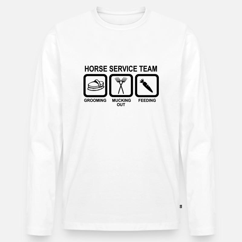 Pferdepfleger - Männer Premium Bio Langarmshirt - Weiß