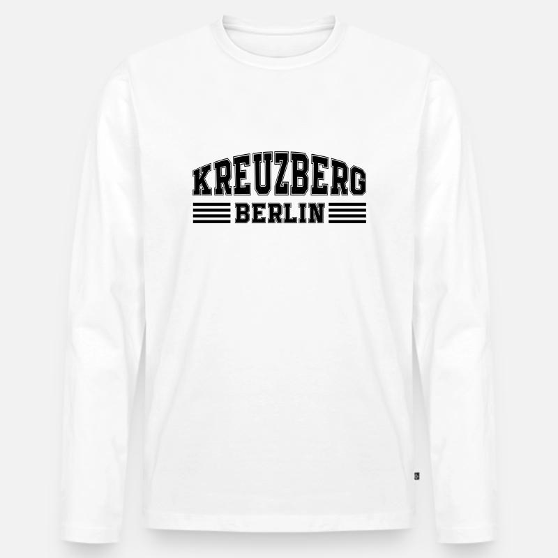 berlin kreuzberg - Männer Premium Bio Langarmshirt - Weiß