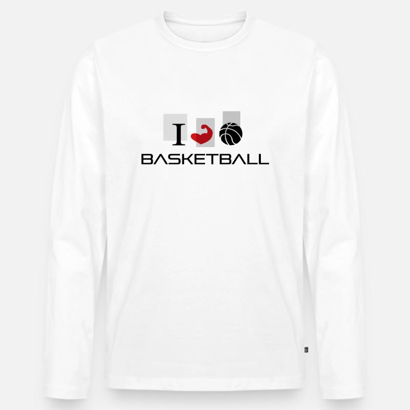 Basketball - Männer Premium Bio Langarmshirt - Weiß